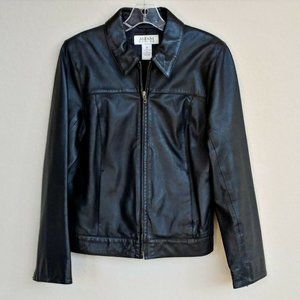 Simple Genuine Leather Black Jacket